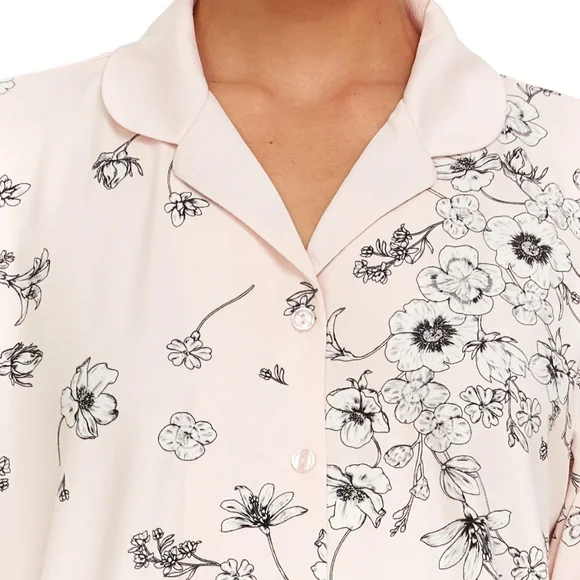 New Flora Nikrooz Ladies' Size M Pink and Black Pajama Set - Picture 5 of 13